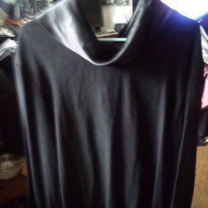 Woman's acetate & Rayon  with satin cowl neck blouse